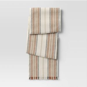 Threshold 108"x14" Cotton Striped Table Runner Orange